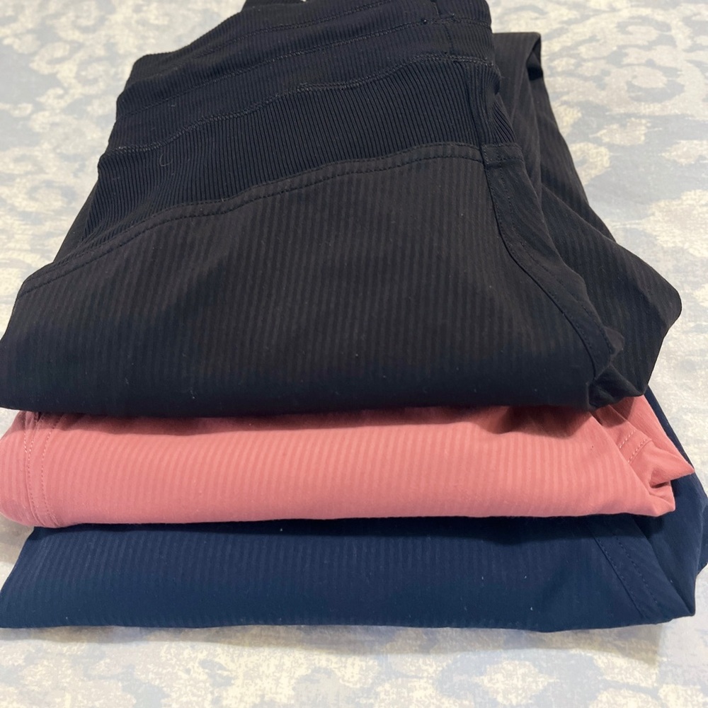 lululemon athletica pants - Blue, Black, and Pink. 3 pairs. - Picture 4 of 5